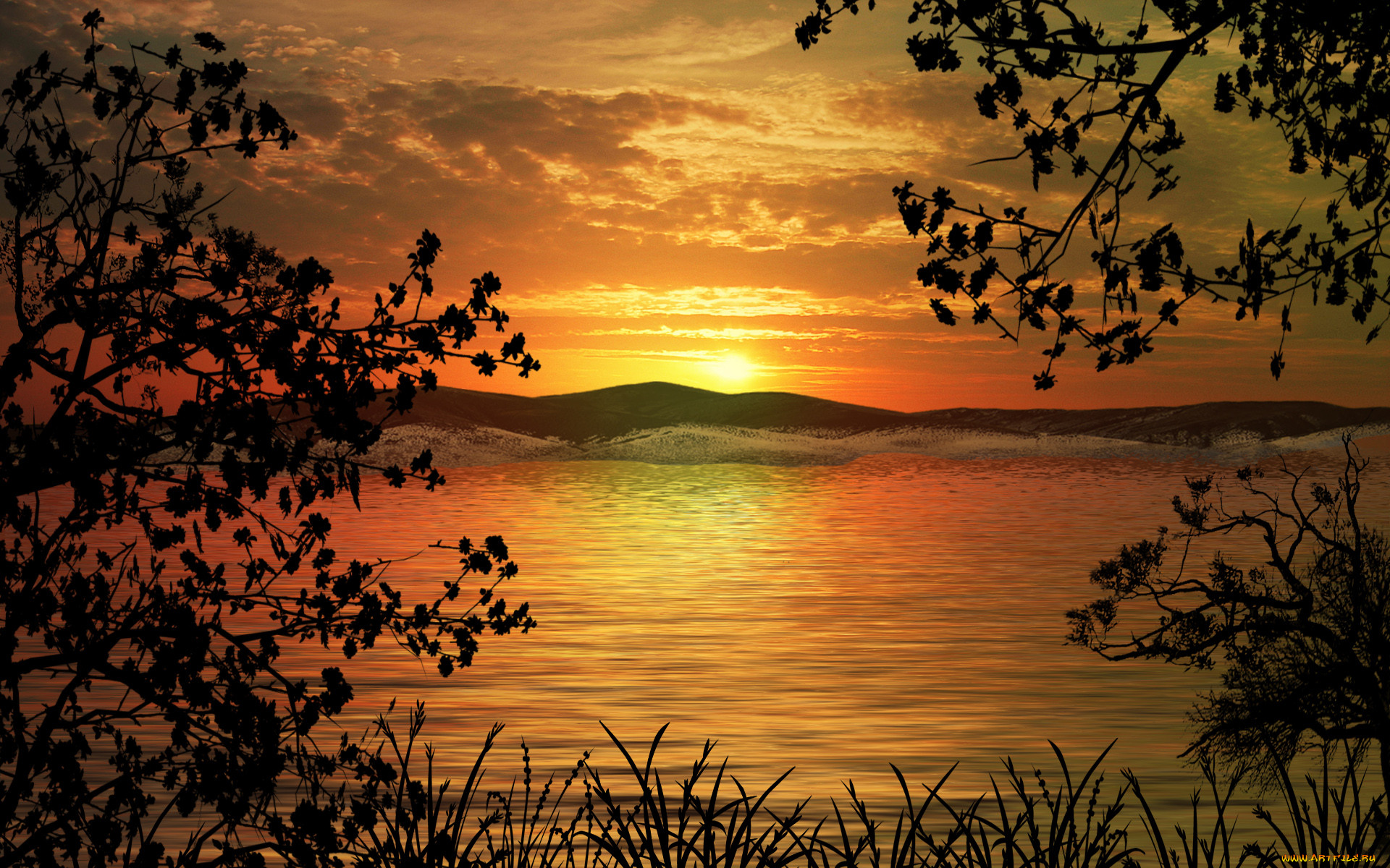 autumn, sunset, 3, , nature, landscape, , , , 
